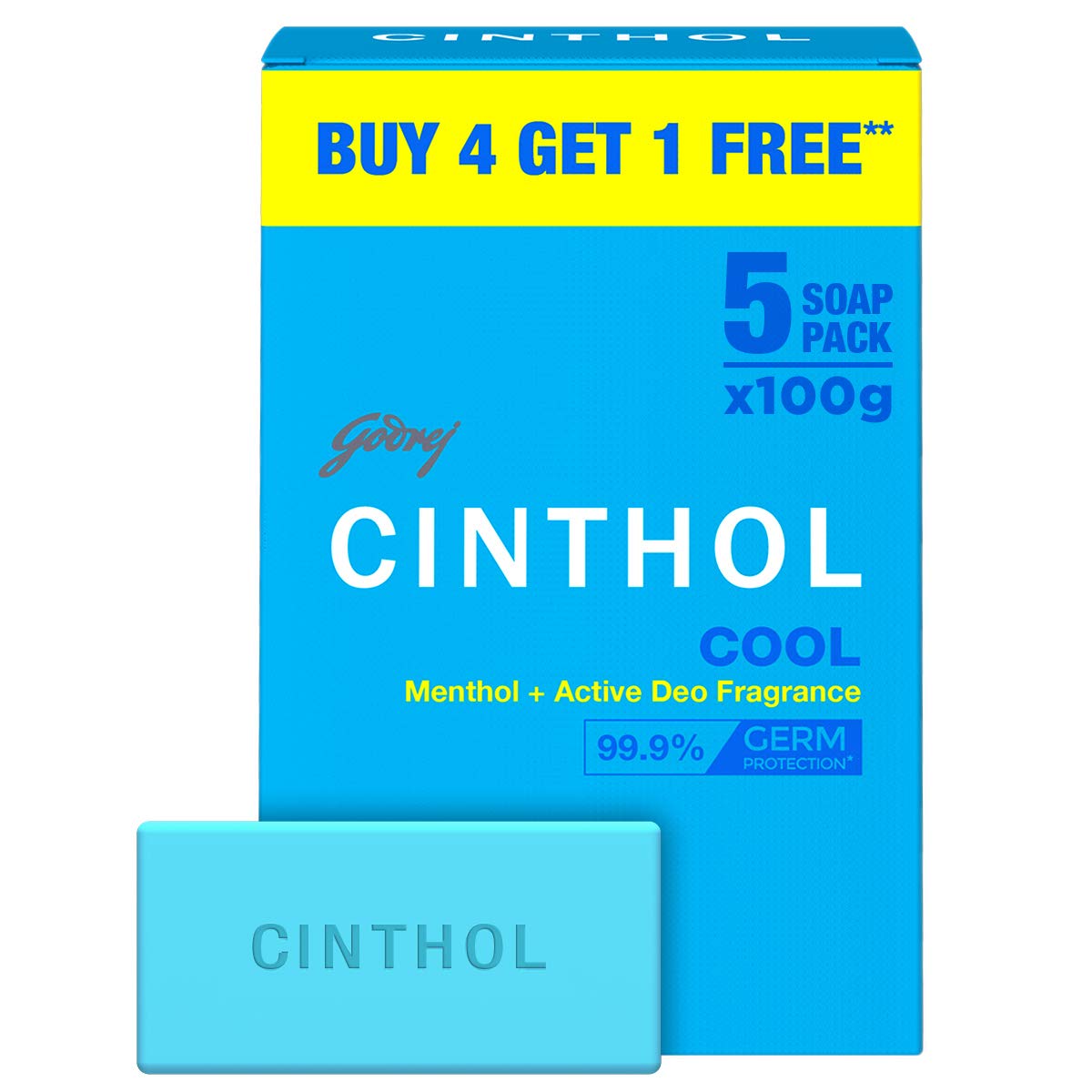 Cinthol Cool Bath Soap - Buy 4 Get 1 Free