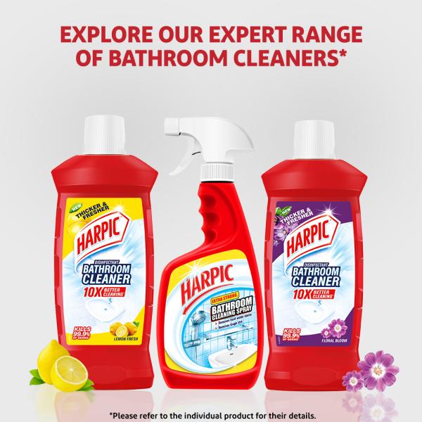 Harpic Disinfectant Liquid Bathroom Cleaner (Lemon) - Image 3