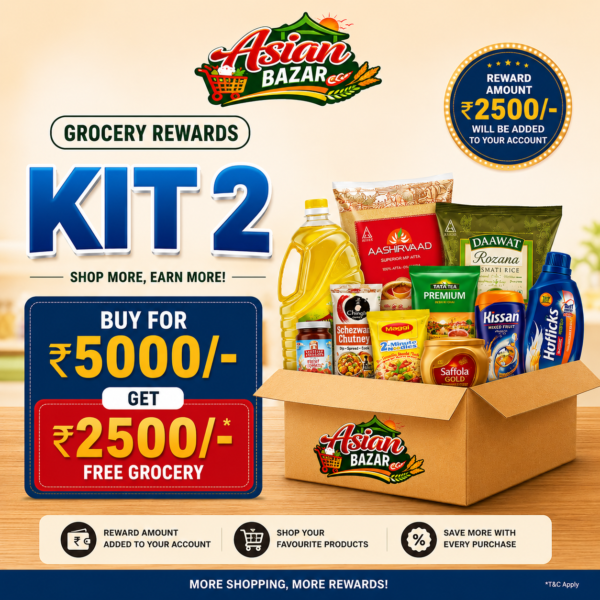 Asian Bazar Grocery Rewards Kit 2 – Buy ₹5,000 & Get ₹2,500 Rewards