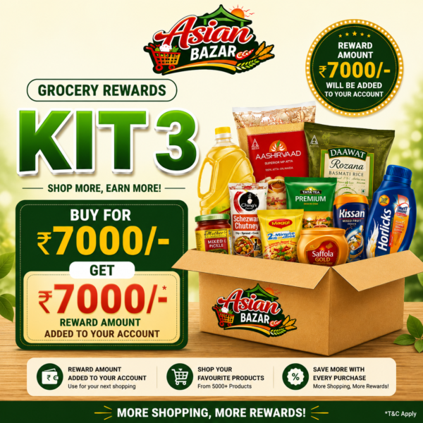 Asian Bazar Grocery Rewards Kit 3 – Buy ₹7,000 & Get ₹7,000 Rewards
